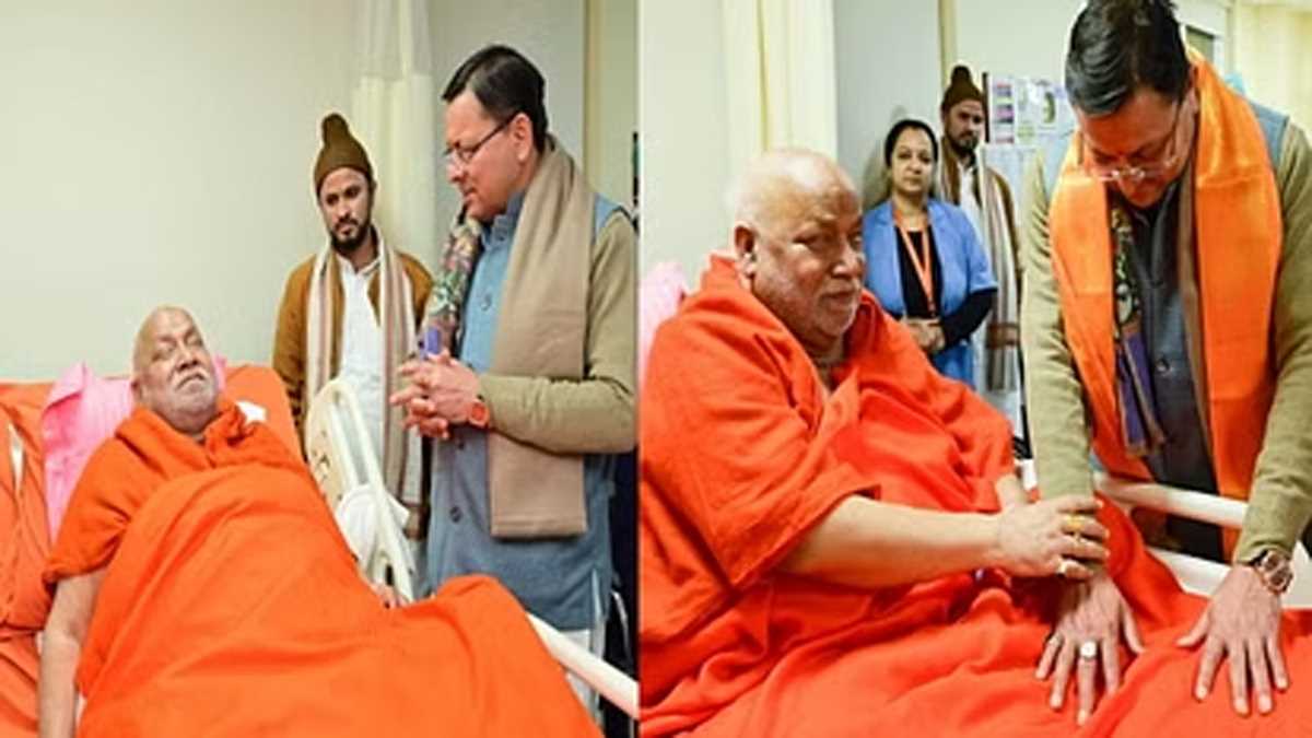 देहरादून : मुख्यमंत्री धामी ने जगतगुरु रामभद्राचार्य का हालचाल जाना